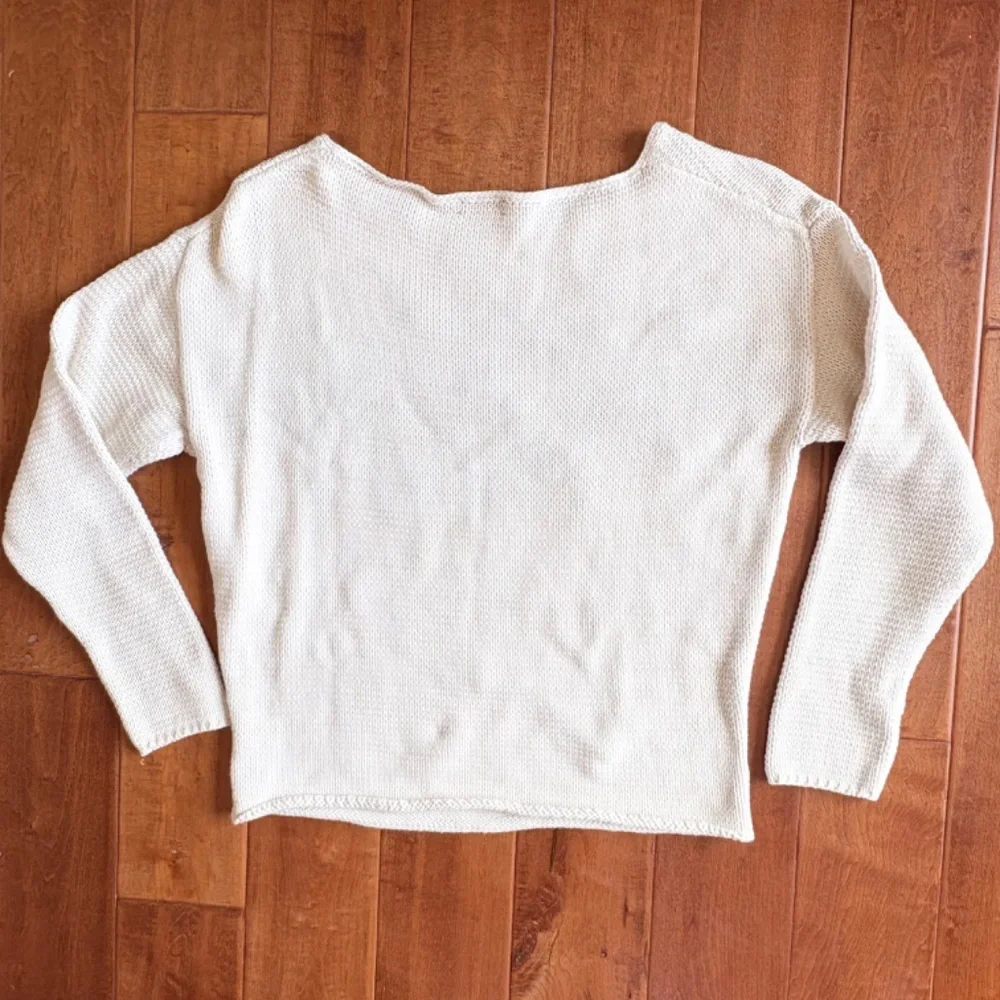LRL Ralph Laurent Boat-Neck‎ Intarsia Sweater Womens L 100% Cotton